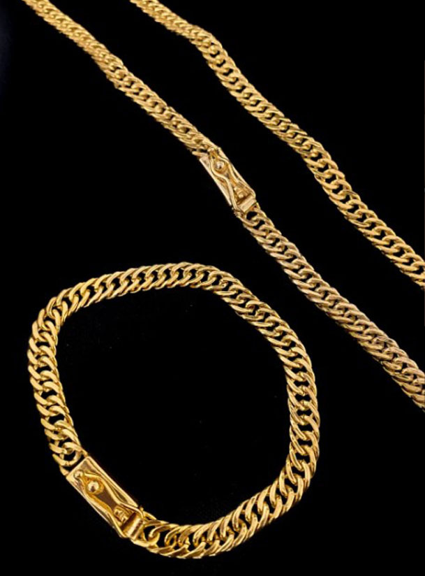 15146445325 Corrente20Com20Pulseira20Lacraia207Mm20Fecho20Gaveta20Banhados20A20Ouro2018K2080