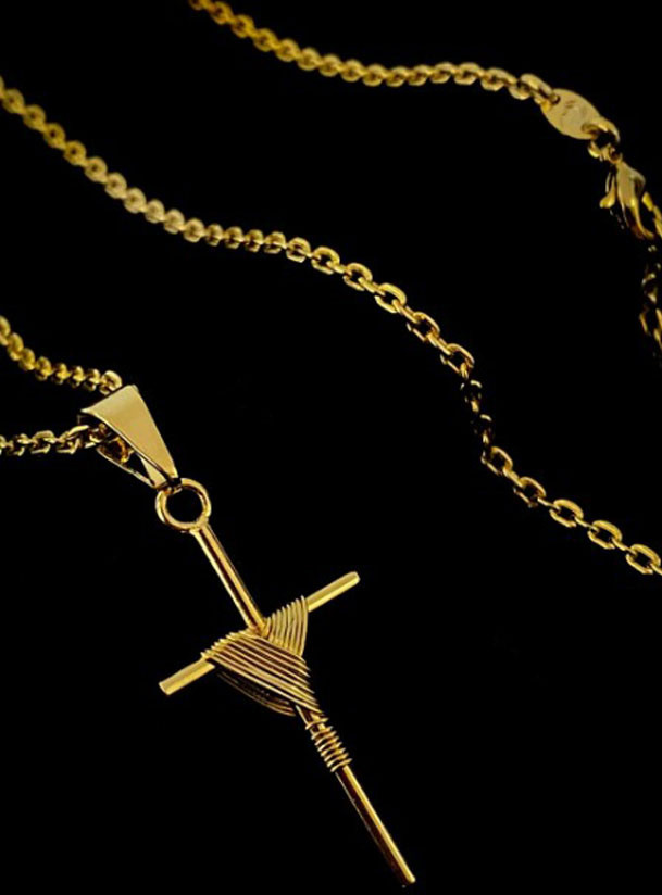 15146487398 Corrente20Cadeado2015Mm20Com20Crucifixo20Palito20P20Banhados20A20Ouro201000