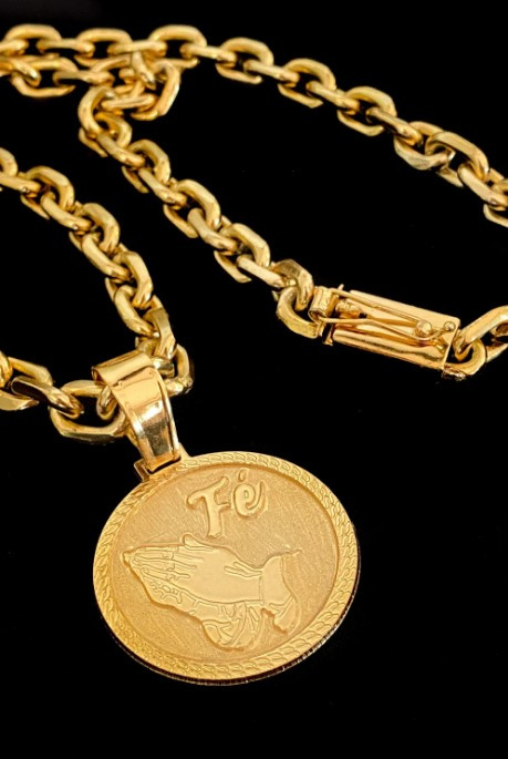 15146487964 Corrente20Cadeado2010Mm20Fecho20Gaveta20Com20Pingente20Medalha20Fe20Banhados20A20Ouro2018K3