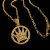15146555790 Corrente20Cadeado204Mm20Com20Pingente20Coroa20Cravejada20Banhados20A20Ouro