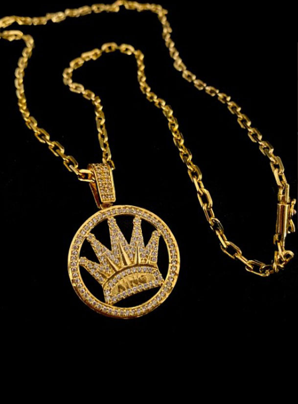 15146555790 Corrente20Cadeado204Mm20Com20Pingente20Coroa20Cravejada20Banhados20A20Ouro