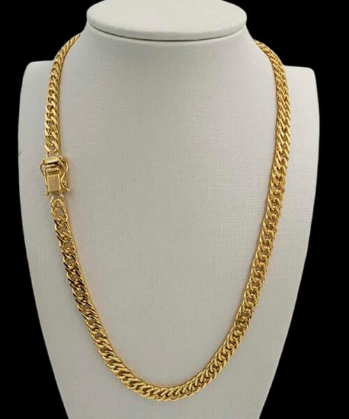 Cordão 7mm Grumet Feminino - Banhado a Ouro 18k