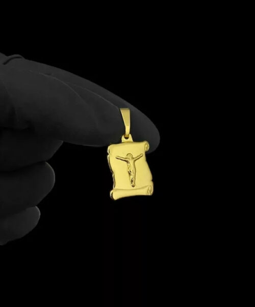 Pingente Jesus Pergaminho - Banhado a Ouro 18k