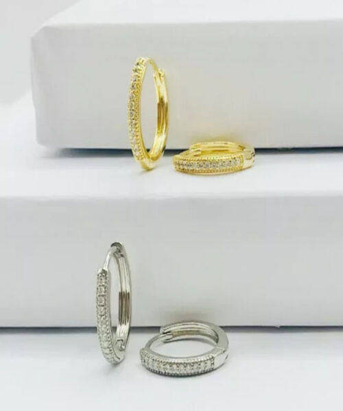 par de Brincos Argola Finas - Banhado a Ouro / Prata 925