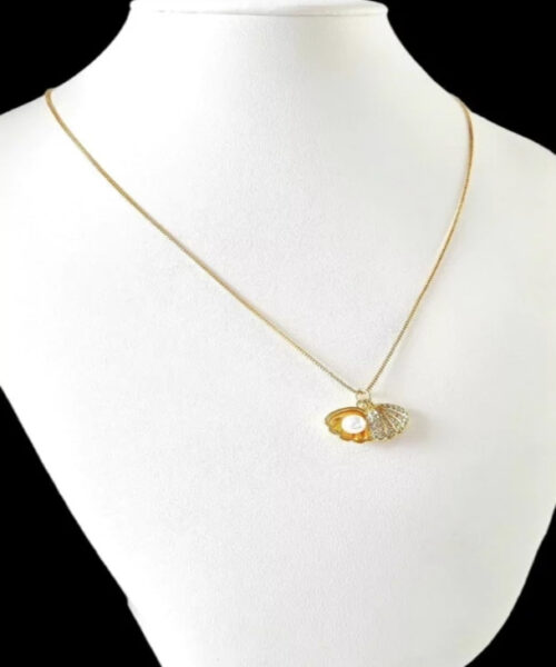 Cordão Feminino 1mm Concha - Banhado a Ouro 18k