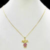 15235879853 Cordao20Feminino201Mm20Menina20Cravejado20Em20Rosa20 20Banhado20A20Ouro2018K