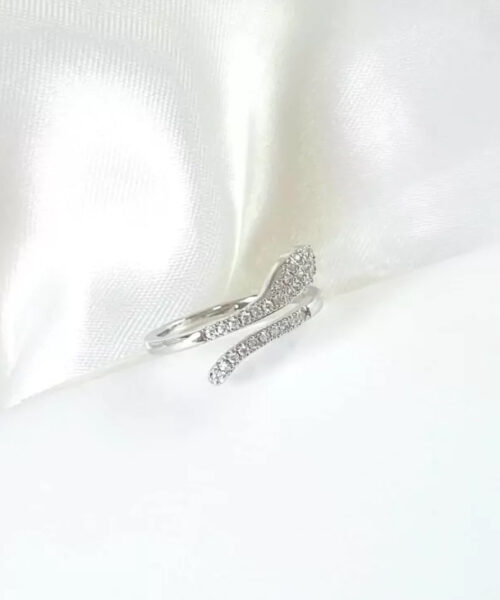 Anel Feminino Cobra - Banhado a Prata 925