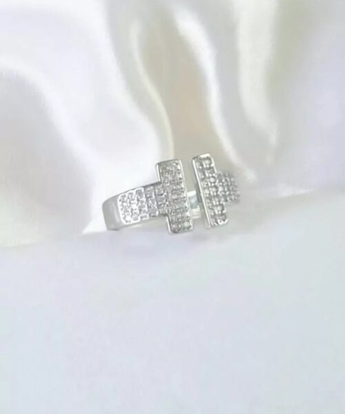 Anel Feminino Brilhante - Banhado a Prata 925