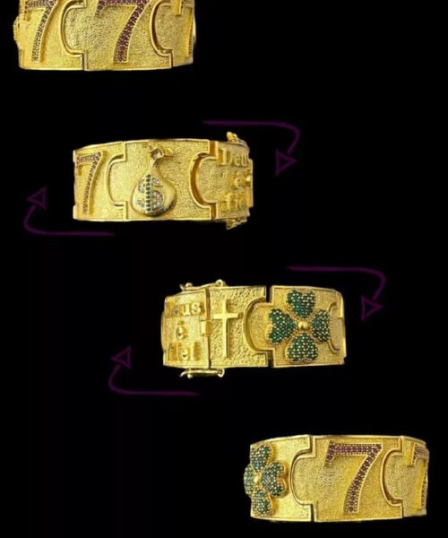 Bracelete Personalizado 35 Milímetros 777 Cravejado