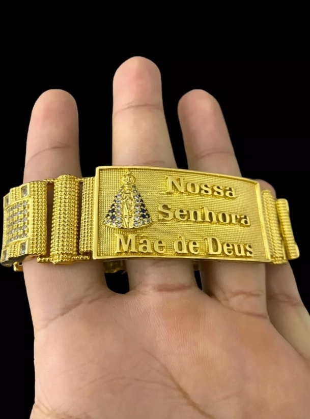 15239838359 Bracelete20Nossa20Senhora20Mae20De20Deus2018Mm20Banhado20A20Ouro2018K204