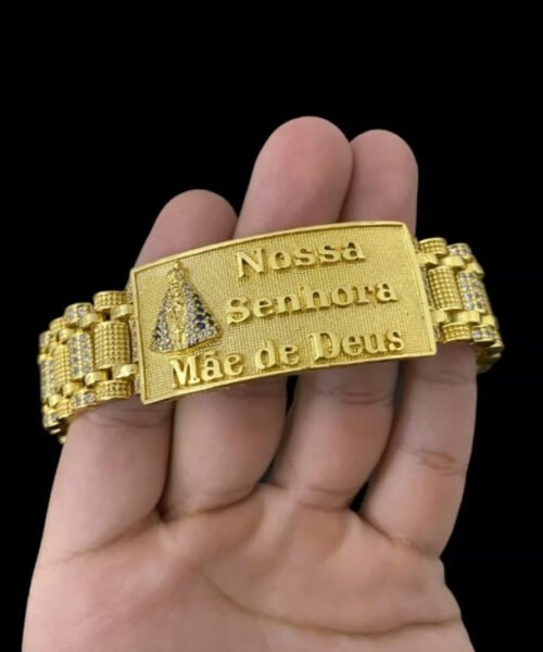 Bracelete Nossa Senhora Mãe De Deus - Banhado A Ouro 18k