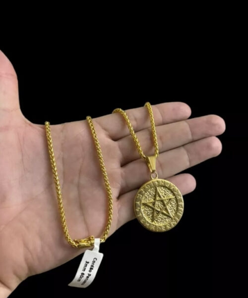 Cordão Peruano 3mm + Pingente Estrela De Davi - Banhado A Ouro