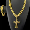 15242856541 Cordao2020Pulseira20Friso20X2013Mm20Fecho20Jesus2020Pingente20Cruz20Amarrada20 20Banhado20Ouro2018K