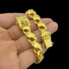 15245931048 Pulseira20Friso20X2013Mm20Fecho20Nossa20Senhora20Banhado20A20Ouro2018K204