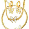 15249476164 Kit20Feminino20Cordao20Pulseira20Brinco20Borboleta20Banhado20A20Ouro