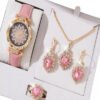 15249479651 Kit20Feminino20Rosa20Coracoes2020Relogio20Banhado20A20Ouro2018K