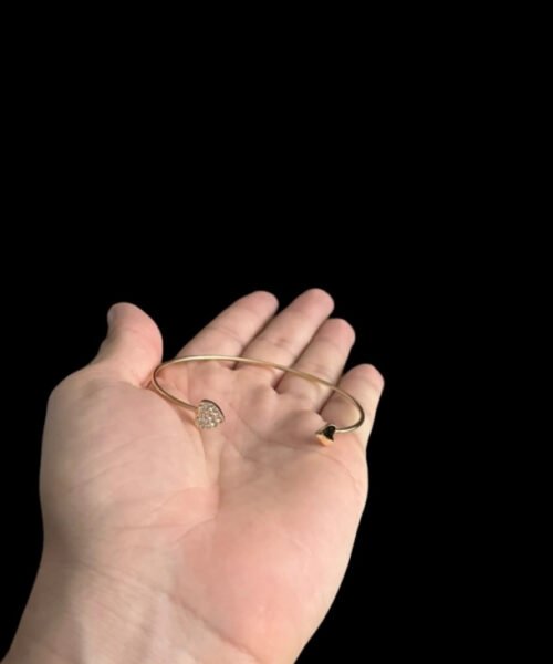 Bracelete Feminino Coração Banhado a Ouro 18k