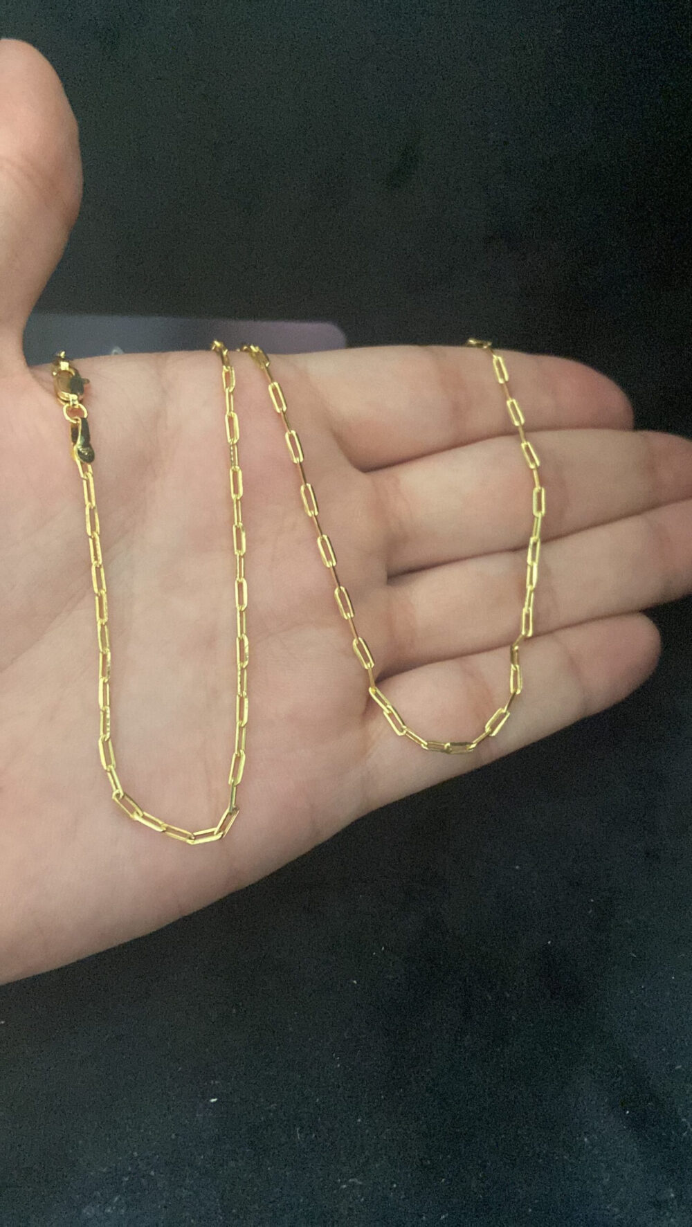 Cordão Cadeado Alongado 1Mm - Banhado A Ouro - Imagem 2