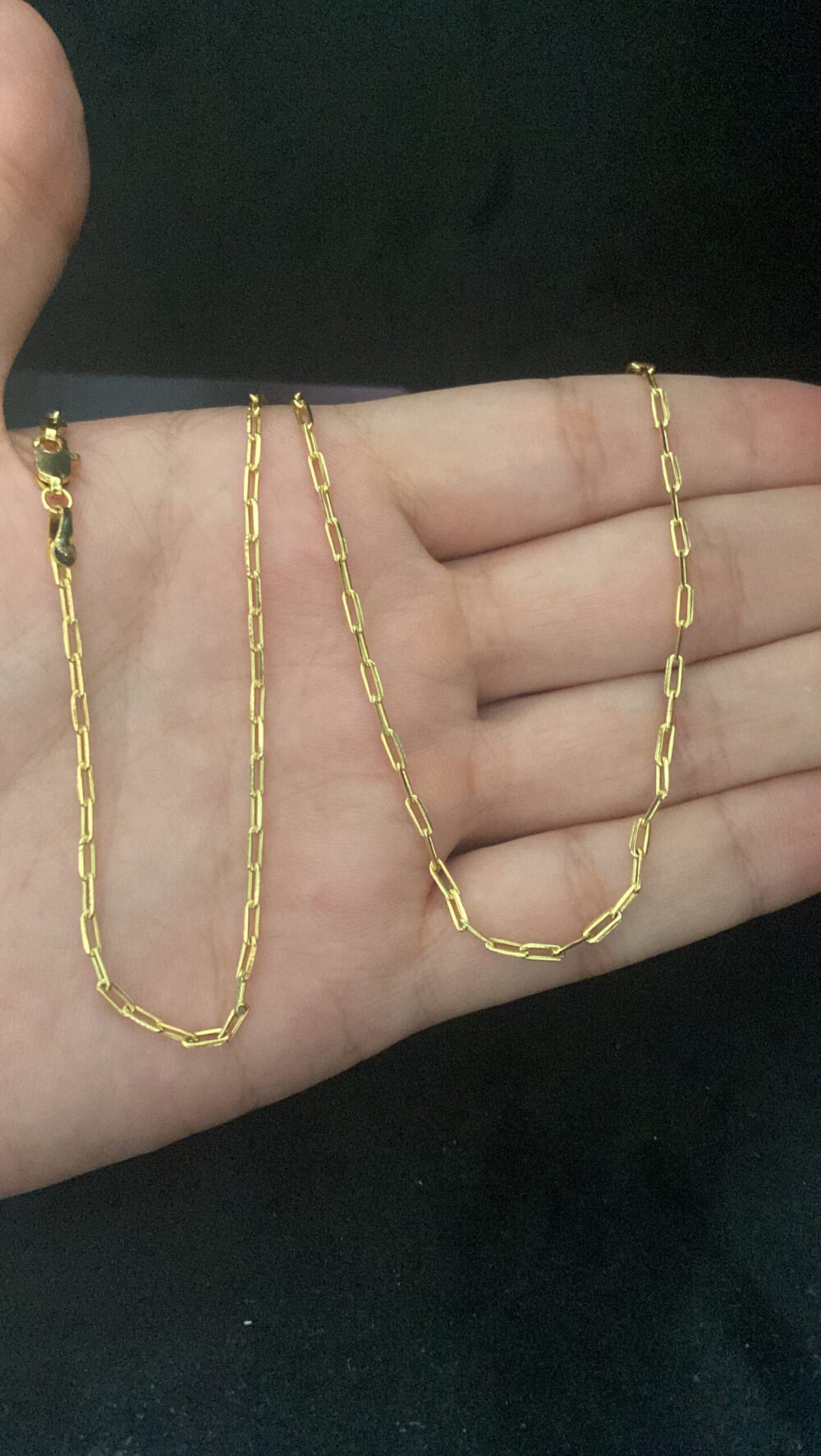 Cordão Cadeado Alongado 1Mm - Banhado A Ouro - Imagem 3