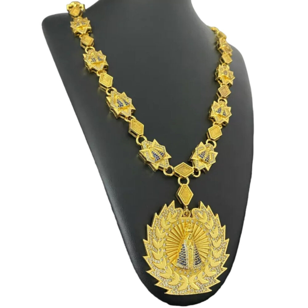 Kit Cordão + Anel + Bracelete Nossa Senhora - Banhado A Ouro - Imagem 10