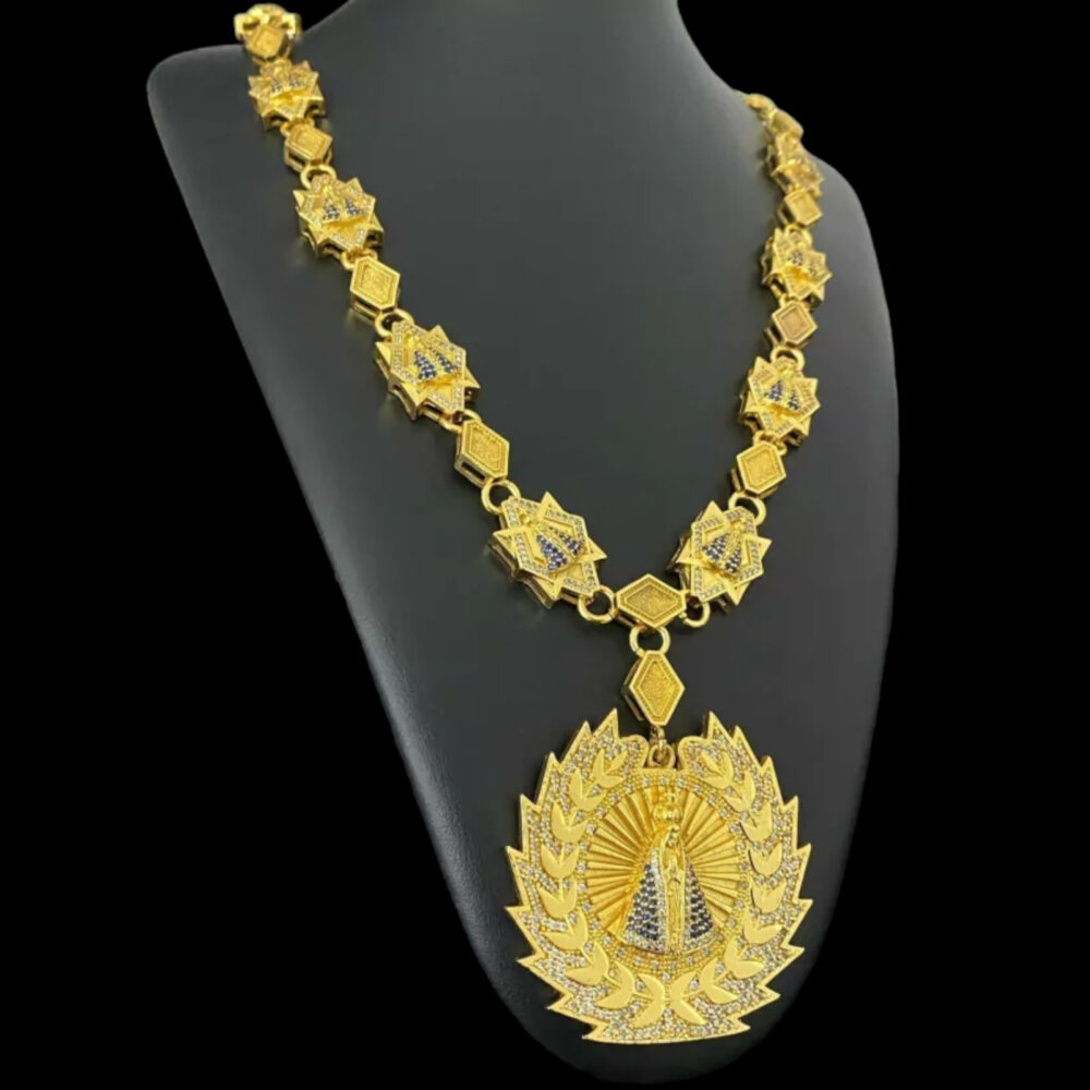 Kit Cordão + Anel + Bracelete Nossa Senhora - Banhado A Ouro - Imagem 4