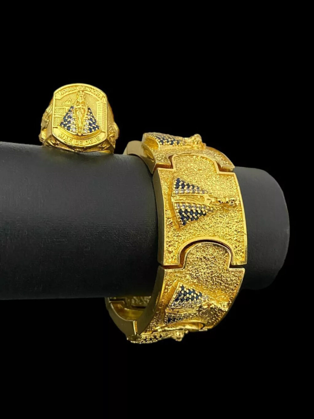 Kit Cordão + Anel + Bracelete Nossa Senhora - Banhado A Ouro - Imagem 2