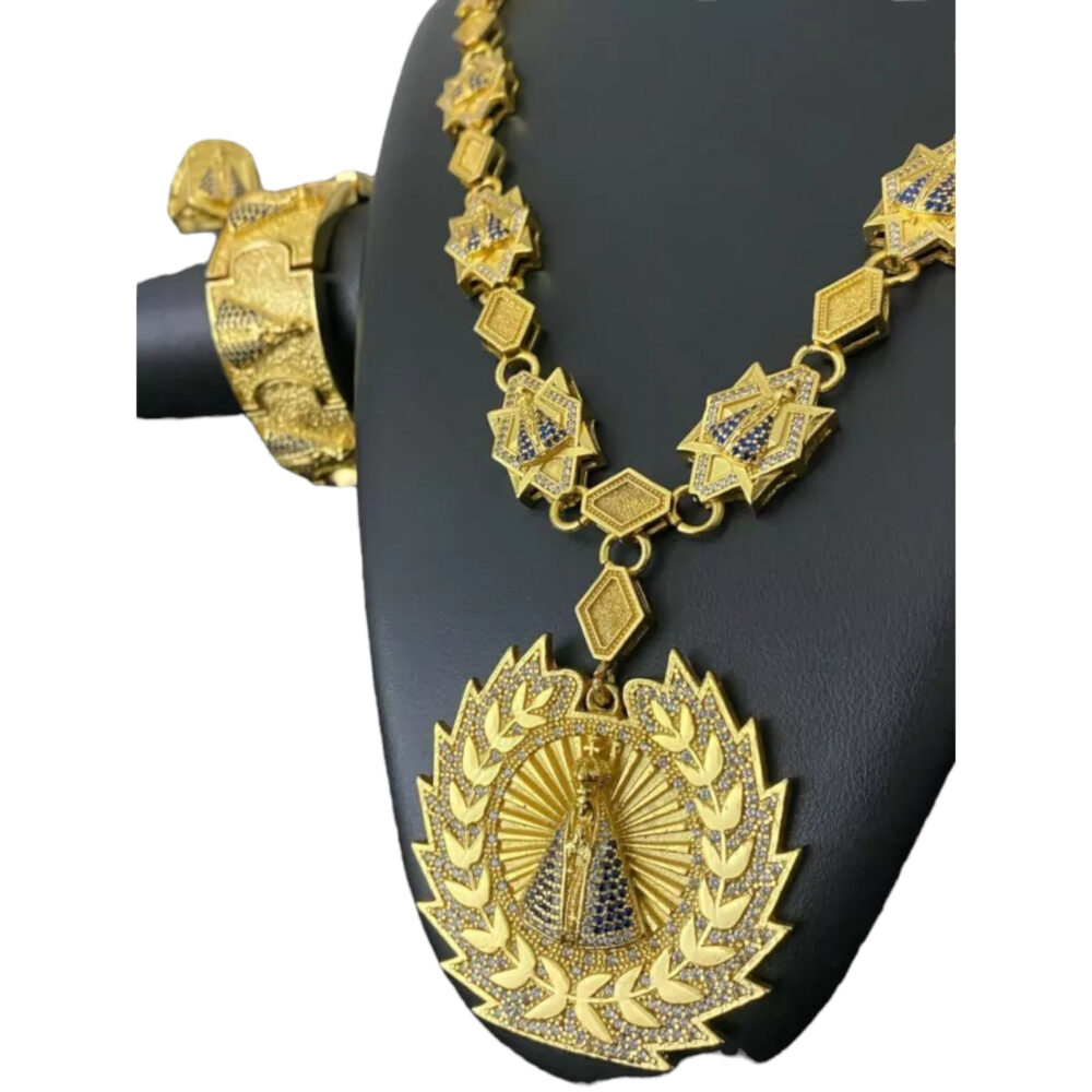 Kit Cordão + Anel + Bracelete Nossa Senhora - Banhado A Ouro - Imagem 6