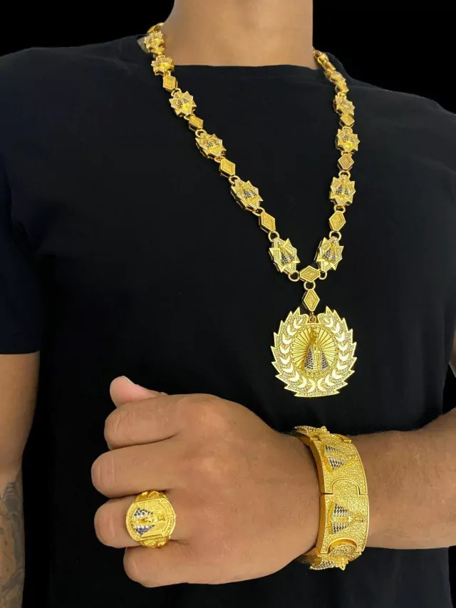 15254914415 Cordao20Poze2020Anel2020Bracelete2020Pingente20Nossa20Senhora20 20Banhado20A20Ouro2018K
