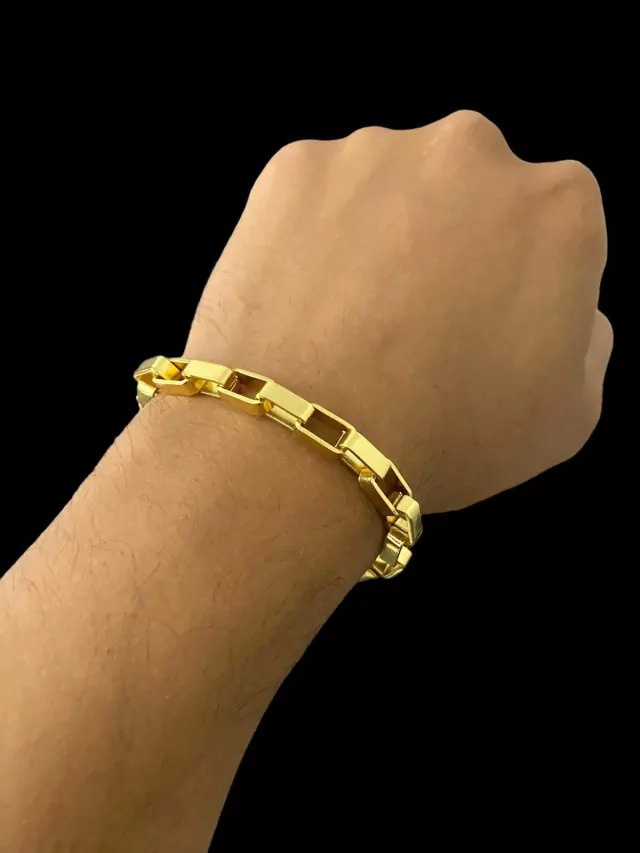15254921283 Pulseira20Tijolinho20Curto208Mm20Banhado20A20Ouro2018K201