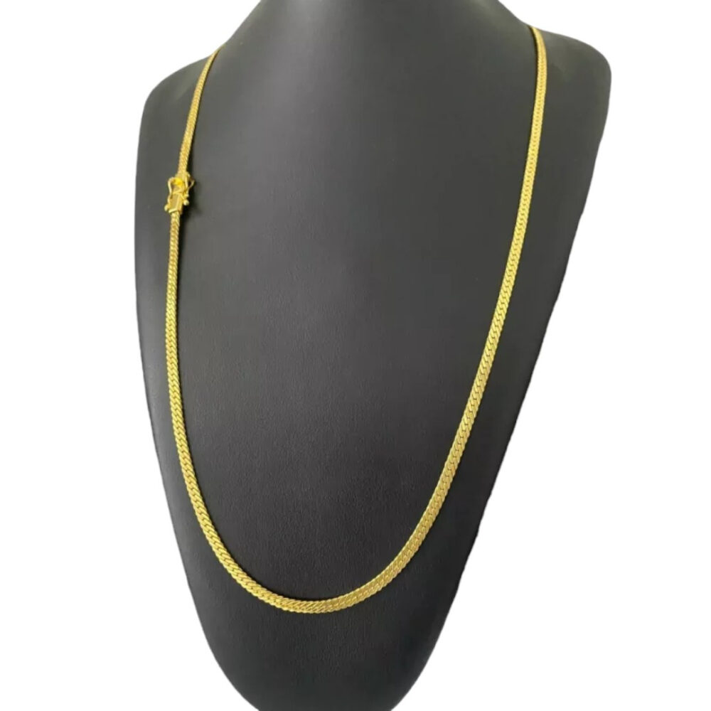 Cordão Grumet Laminado 4Mm - Banhado A Ouro 18K - Imagem 4