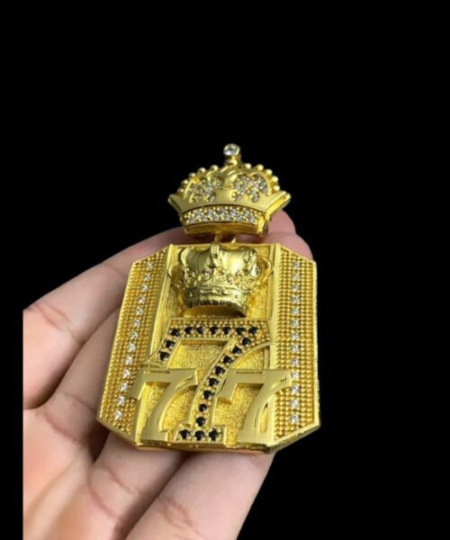Pingente " 777 " Coroa Personalizado (g) - Banhado a Ouro