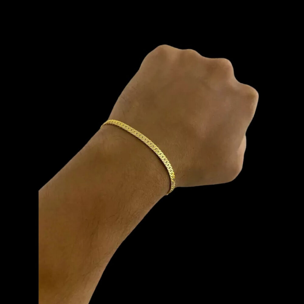 Pulseira Grumet Laminado 4Mm - Banhado A Ouro 18K - Imagem 2