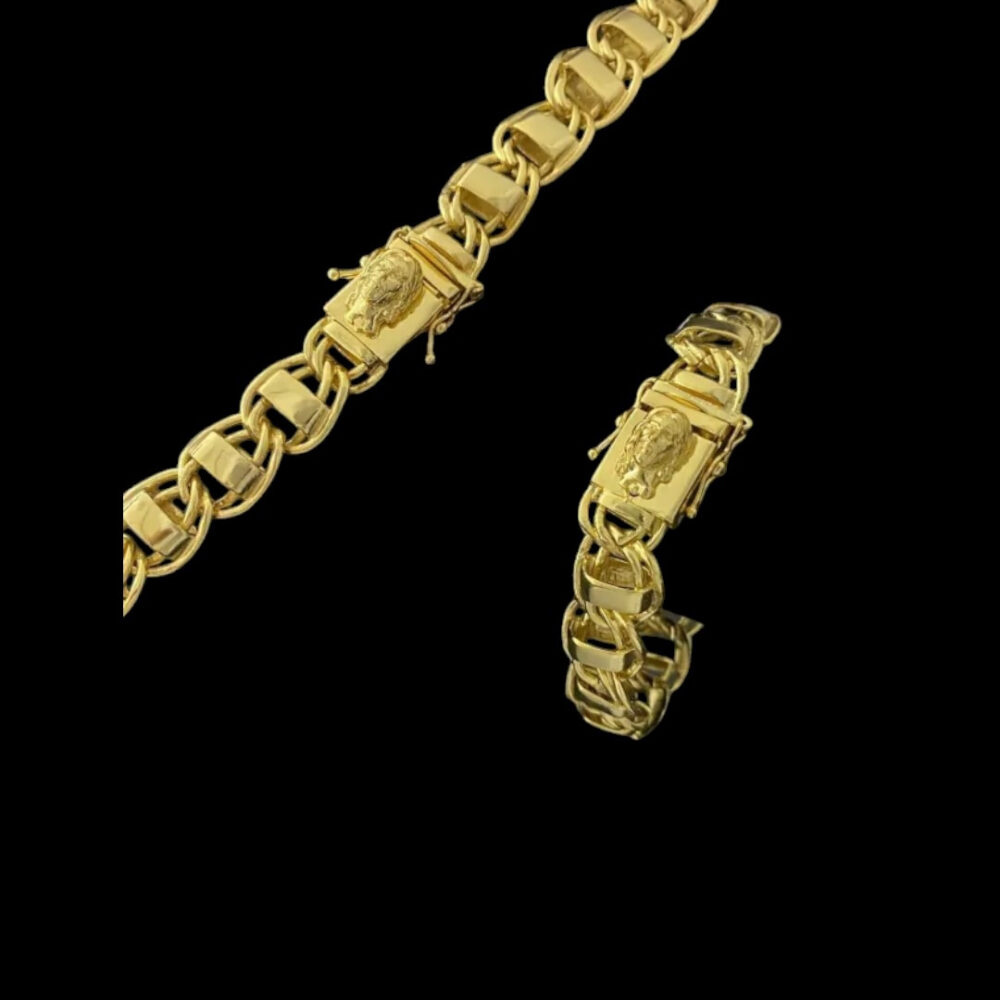 Kit Jesus Rosto 15Mm + Pingente Jesus - Banhado Ouro 18K - Imagem 2