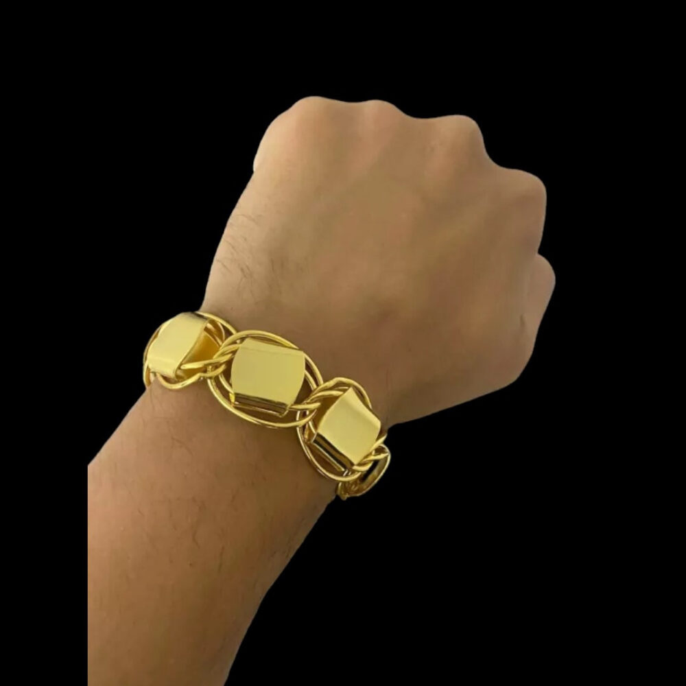 Cordão + Pulseira Dubai Supremo 22Mm Pingente Banhado A Ouro - Imagem 5