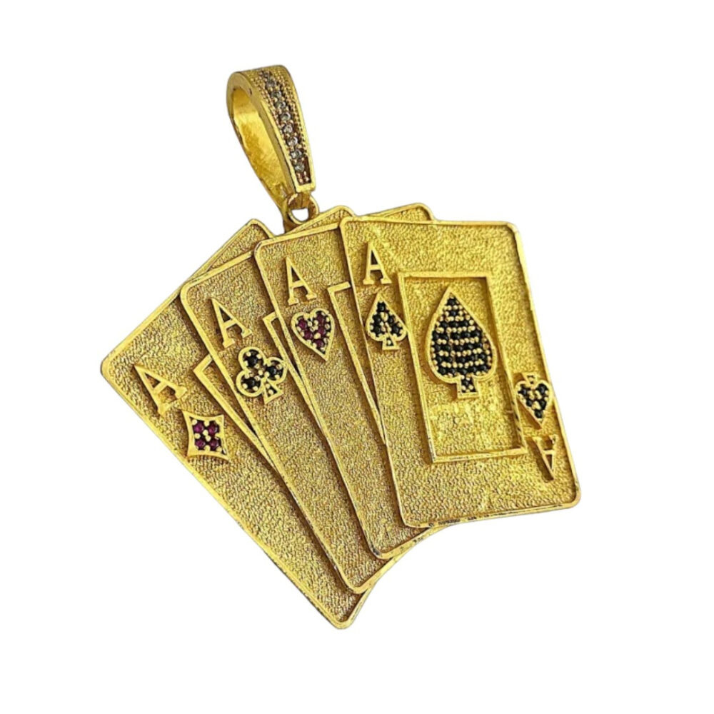 Pingente Cartas Baralho (G) - Banhado A Ouro 18K - Imagem 5