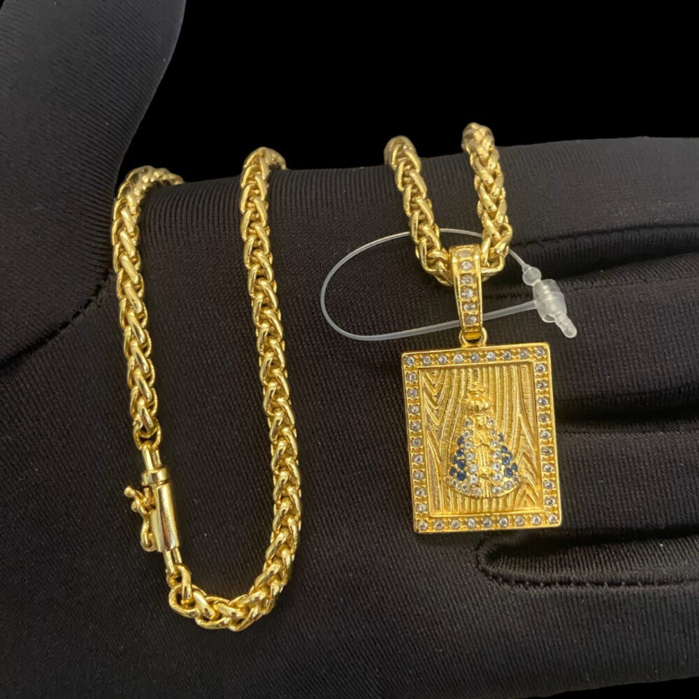 Cordão Peruano 5Mm + Pingente Nossa Senhora - Banhado A Ouro