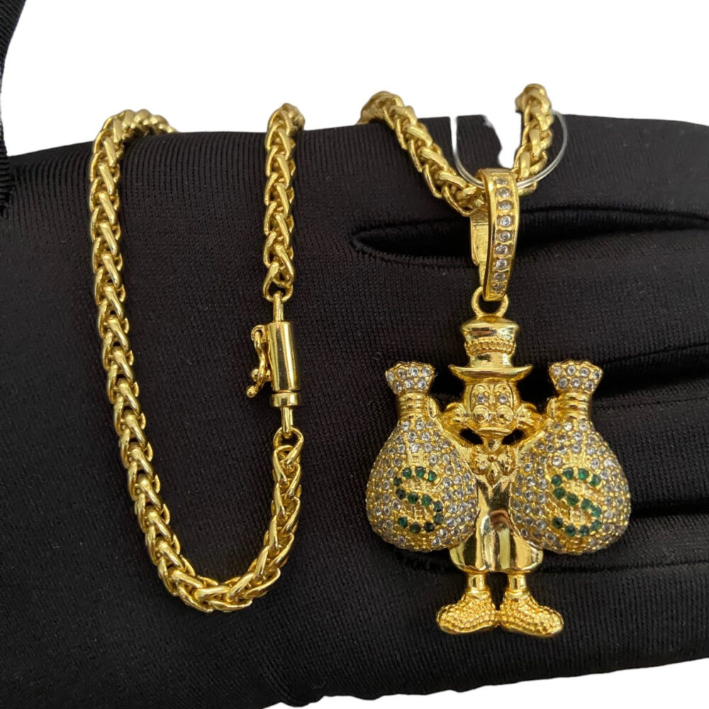 Cordão Peruano 5Mm + Pingente Tio Patinhas - Banhado A Ouro - Imagem 6