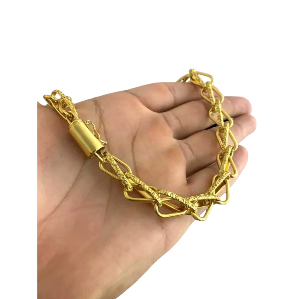 Cordão + Pulseira Balão 13Mm Feminino - Banhado A Ouro 18K - Imagem 5