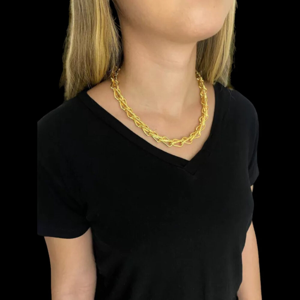 Cordão + Pulseira Balão 13Mm Feminino - Banhado A Ouro 18K - Imagem 4