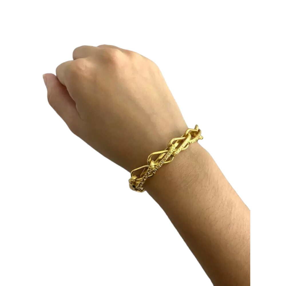 Cordão + Pulseira Balão 13Mm Feminino - Banhado A Ouro 18K - Imagem 2
