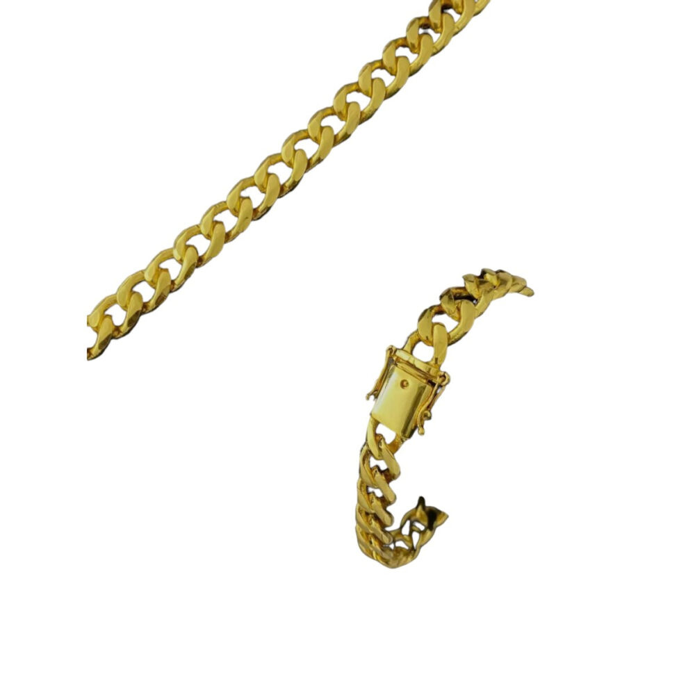 Cordão + Pulseira Pitbull 10Mm + Pingente - Banhado A Ouro - Imagem 3