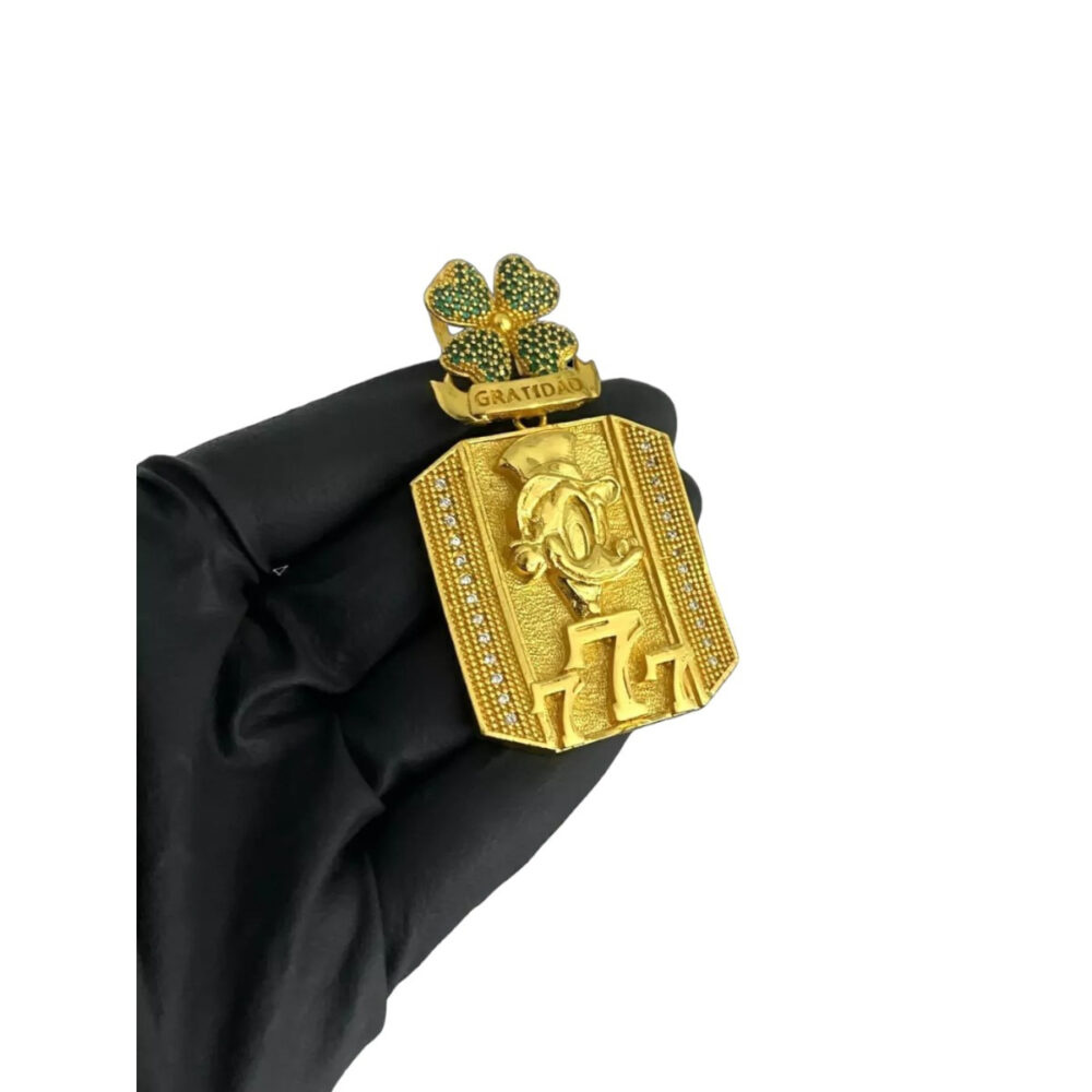Pingente Tio 777 Trevo (G) - Banhado A Ouro 18K - Imagem 5