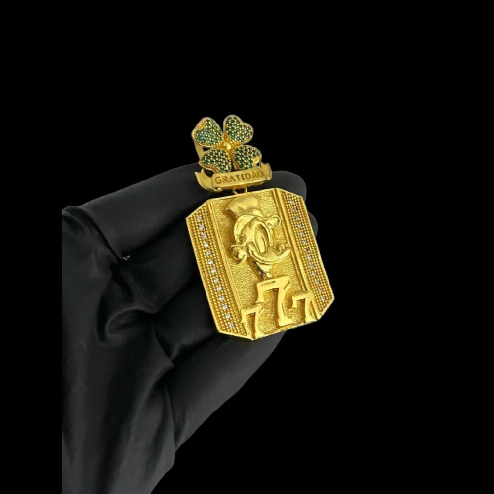 Pingente Tio 777 Trevo (G) - Banhado A Ouro 18K - Imagem 3