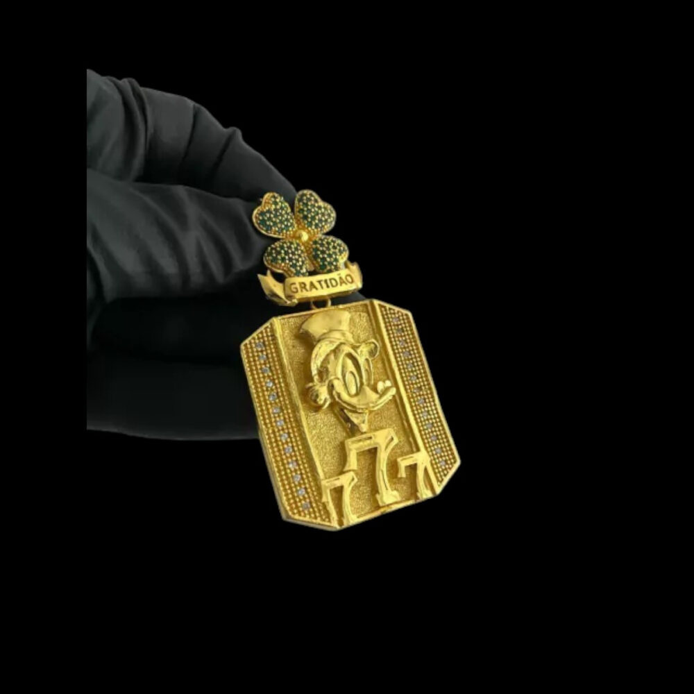 Pingente Tio 777 Trevo (G) - Banhado A Ouro 18K - Imagem 2