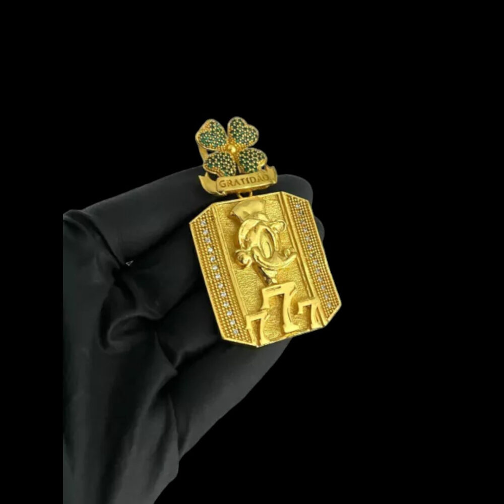 Pingente Tio 777 Trevo (G) - Banhado A Ouro 18K - Imagem 4