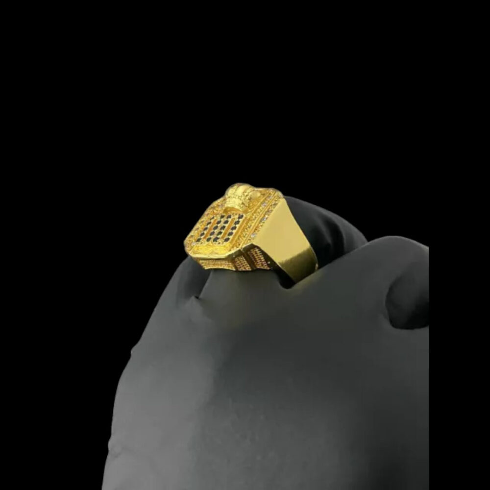 Anel 00 Coroa Cravejado Ajustável - Banhado A Ouro 18K - Imagem 2