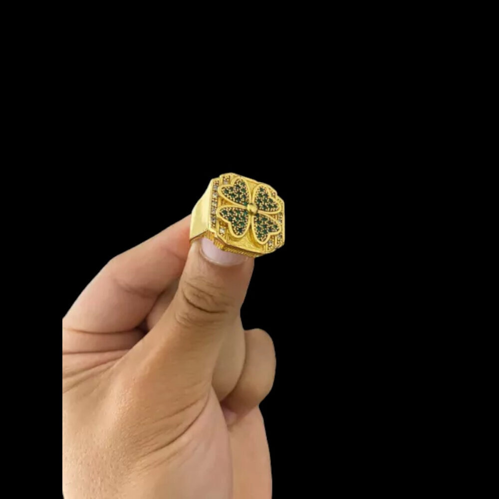 Anel Trevo 4 Folhas Ajustável - Banhado A Ouro 18K - Imagem 3