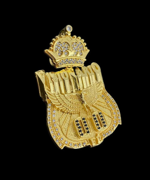 Pingente Visionário 00 Fé Cravejado - Banhado a Ouro 18k