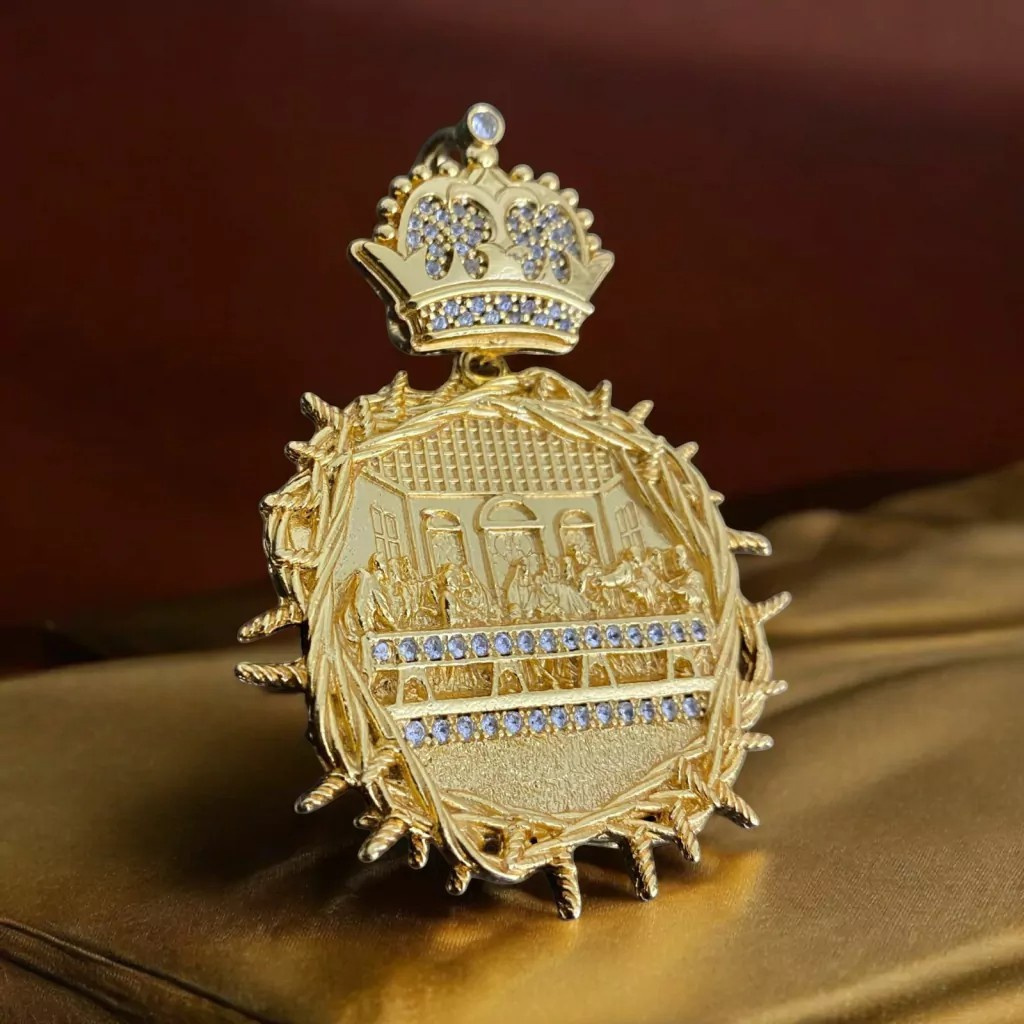 15313790449 Pingente Santa Ceia Banhado A Ouro 18K 1