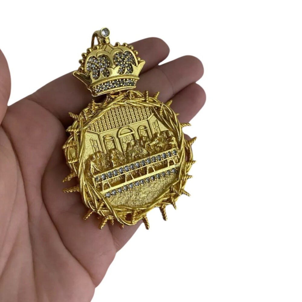 Pingente Santa Ceia - Banhado A Ouro 18K - Imagem 3